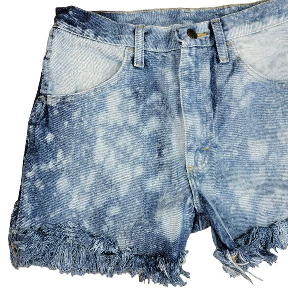 Rustler Jean Shorts Womens Sz 10 Blue Bleached 2.75" Denim Cut Off High Rise - Picture 2 of 7